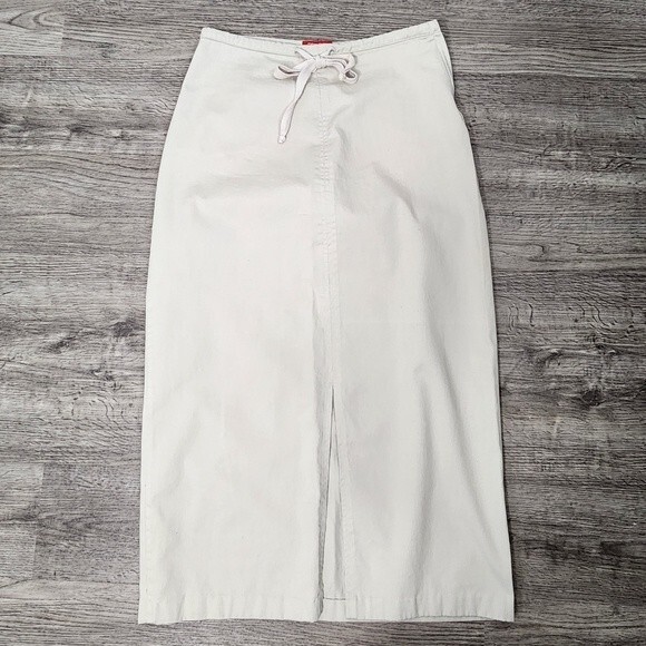 VTG Esprit Khaki Maxi Skirt  Y2K Size 8 classic - Picture 2 of 12